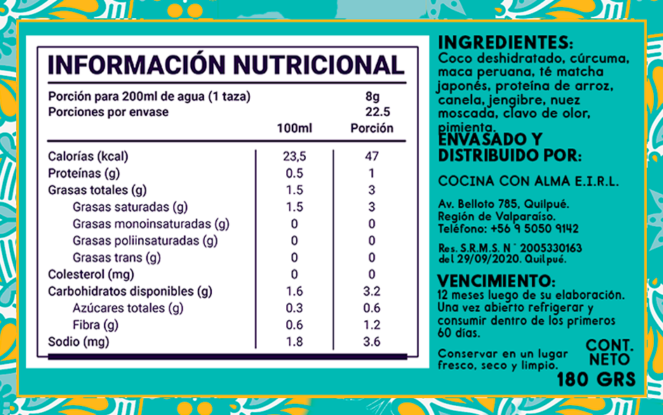 Goldenmilk Matcha 240 gr - Leche Dorada