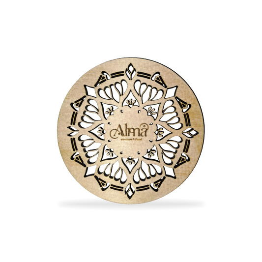 Posa taza de madera diseño MANDALA