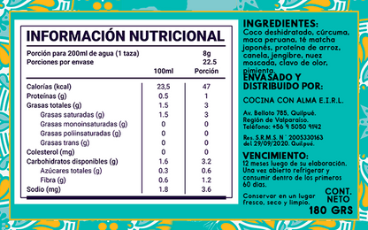 Goldenmilk Matcha y Maca Instantánea | Leche Dorada vegana con Matcha japonés y Maca blanca