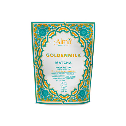 Goldenmilk Matcha y Maca Instantánea | Leche Dorada vegana con Matcha japonés y Maca blanca