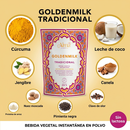 PACK GOLDEN START - Goldenmilk Tradicional 240g + Batidor electrico recargable + cuchara medidora