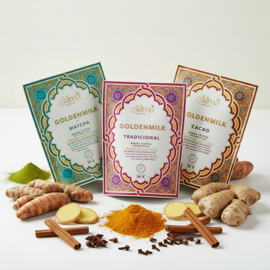 Trío de Golden Milk - Leche Dorada instantánea 3 sabores | Tradicional-Cacao-Matcha